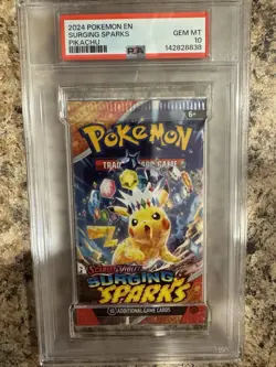 2024 Pokemon EN S&V Surging Sparks Booster Pack Pikachu PSA 10 GEM MINT - Image 1