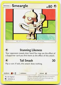 Smeargle Rare Lost Thunder 157/214 NM/M Pokemon - Image 1