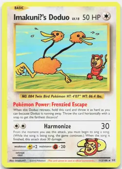 ImakuniU's Doduo Secret Rare Evolutions 112/108 NM/M Pokemon - Image 1