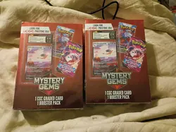 Pokemon Mystery Gems 1 CGC Graded Card & 1 Booster Pack 2025! New Sealed Box X2 - Image 1