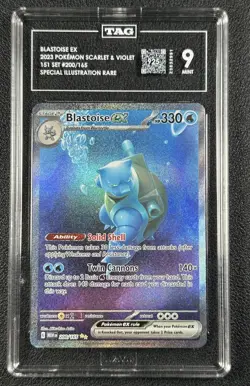 BLASTOISE EX TAG 9 2023 POKEMON SV 151 #200/165 SPECIAL ILLUSTRATION RARE 2991 - Image 1