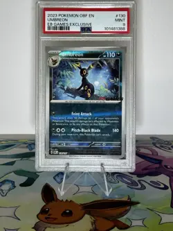 Umbreon Reverse Holo 130/197 Pokemon Obsidian Flames EB Games Promo AUS PSA 9 - Image 3