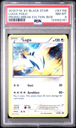 2016 POKEMON XY BLACK STAR PROMO LUGIA #XY156 PSA 8 NEAR MINT #124962181 - Image 1