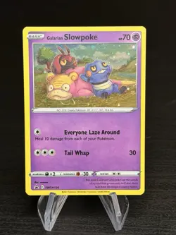 2021 Galarian Slowpoke SWSH126 Evolving Skies Pokemon Black Star 🌀💫 SWIRL - Image 5