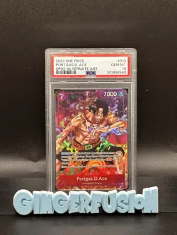 One Piece 2023 Portgas.D.Ace OP02-013 Paramount War Alt Art SR ENG PSA 10 - Image 1