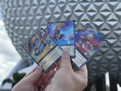 Disney Lorcana Festival Stitch Rapunzel Donald Duck EPCOT Promo Cards Jumbo Pin - Image 3