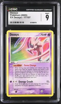 CGC 9 MINT Deoxys 17/107 EX Deoxys Non Holo Pokemon Card - Image 1