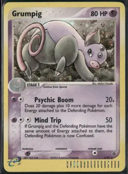 Grumpig 6/97 EX Dragon Pokemon English Card (MP) - Image 1