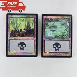 MTG Foil X2 Swamp Odyssey Magic The Gathering TCG Cards #339 & 340 - Image 1
