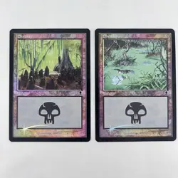 MTG Foil X2 Swamp Odyssey Magic The Gathering TCG Cards #339 & 340 - Image 2
