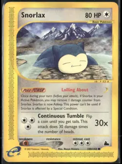 Snorlax 100/144 Skyridge Pokemon English Card (MP) - Image 1