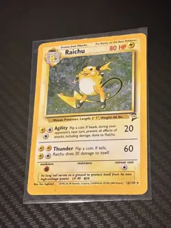 Pokemon TCG - 1999 Base Set 2 - RAICHU Holo # 16 /130 - Rare Card - HP - Image 1