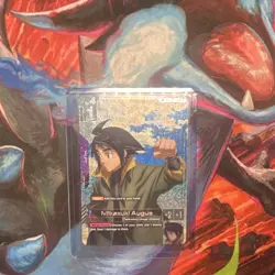 Gundam Card Game Mikazuki Augus Holo Card Bandai English Standard Size - Image 1