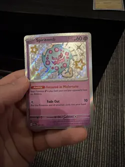 Spiritomb 158/091 SV: Paldean Fates Holo Baby Shiny Pokemon Card - Image 1