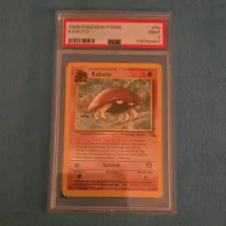 Pokemon Kabuto Fossil Common Regular Unlimited 1999 PSA 9 Graded Card 50/62 - Image 1