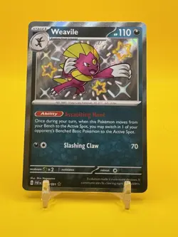 Weavile SV: Paldean Fates #183/091 Holo Baby Shiny Rare Pokemon Card - Image 1