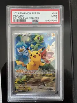 Pokemon Pikachu SVP027 Paldea Evolved ETB 027 Holo Promo Card PSA 9 Mint - Image 1