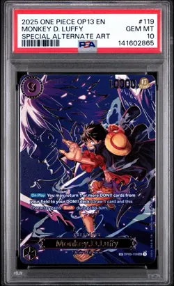 2025 ONE PIECE OP13-119 SP SPECIAL ALTERNATE ART MONKEY D. LUFFY 119 PSA 10 - Image 1