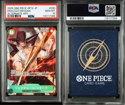 PSA10 Dracule Mihawk SR Parallel OP12-030 One Piece Card Japanese - Image 1