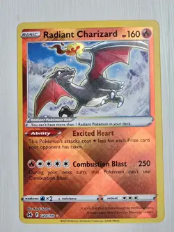 Pokemon TCG Radiant Charizard Crown Zenith Holo Card 020/159 NM - Image 1