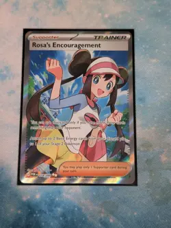 Pokemon Rosa's Encouragement Full Art Holo Trainer Supporter Card 114/088 POR NM - Image 1