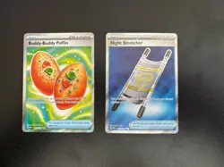 Night Stretcher Mega Evolution Holo Card 173/132 And Buddy Buddy Puffin NM - Image 1