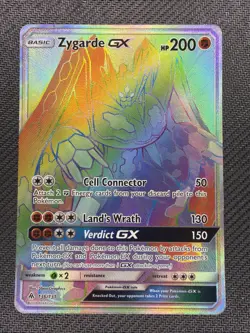 Zygarde GX 136/131 Pokemon TCG Secret Sm-Forbidden Light Rainbow Rare Holo Card - Image 1