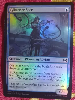 FOIL Glistener Seer Phyrexia All Will Be One Magic The Gathering MTG Blue Card - Image 1