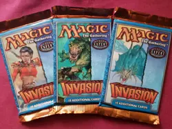 Magic The Gathering INVASION New Sealed Booster Pack Lot ALL 3 ART MTG - Image 1
