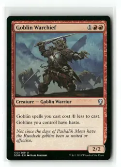 Goblin Warchief 130 Uncommon Dominaria Magic: The Gathering Near Mint - Image 1