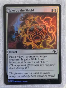 MTG Take Up the Shield FOIL Outlaws of Thunder Junction (OTJ) #34 Magic Card NM - Image 4