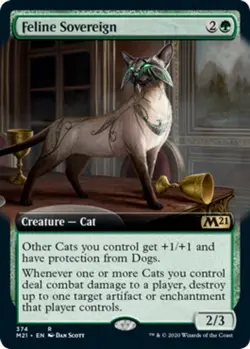 x1 Feline Sovereign - Foil - Extended Art R MTG Core Set 2021 M/NM, English - Image 1