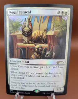 FOIL Regal Caracal x1 MTG Secret Lair OMG Kitties Magic Light Play LP English - Image 1