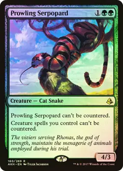 1x NM FOIL Prowling Serpopard MTG Amonkhet SV - Image 1