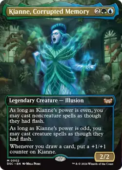 MTG Kianne, Corrupted Memory (Borderless) [Duskmourn: House of Horror Commander] - Image 1