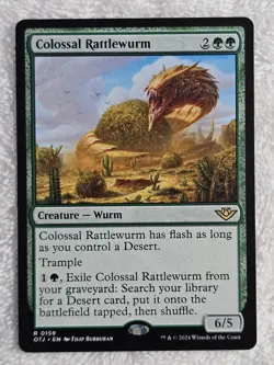 MTG Colossal Rattlewurm Outlaws of Thunder Junction (OTJ) #159 Card Rare NM - Image 1