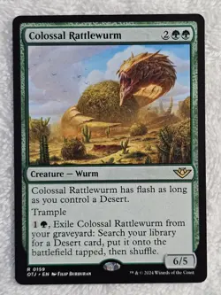 MTG Colossal Rattlewurm Outlaws of Thunder Junction (OTJ) #159 Card Rare NM - Image 2