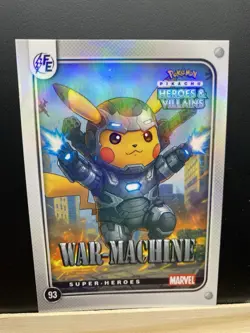 Pikachu as War Machine Holo Heroes & Villains Flash Edition Non-Pokemon Fan Art - Image 4