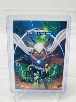 Pikachu as Blade Moonknight #T9 Holo Heroes & Villains non-Pokemon fan art - Image 1