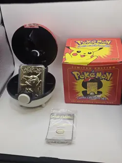 1999 Burger King Pokemon 23K Gold-Plated PIKACHU Card With Box, Ball And CoA - Image 1
