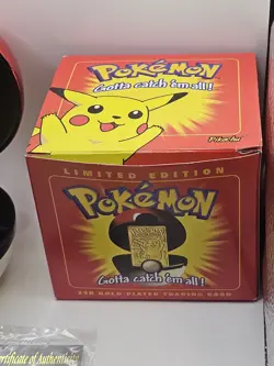 1999 Burger King Pokemon 23K Gold-Plated PIKACHU Card With Box, Ball And CoA - Image 3
