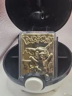 1999 Burger King Pokemon 23K Gold-Plated PIKACHU Card With Box, Ball And CoA - Image 4