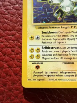 Pokemon Magneton No 011/62 Holo Fossil Set 1999 TCG Vintage Discolored - Image 5