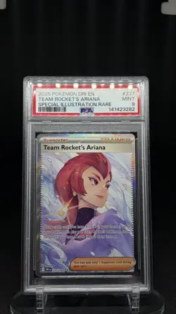 PSA 9 TEAM ROCKET'S ARIANA 237/182 SIR DESTINED RIVALS POKEMON - Image 1