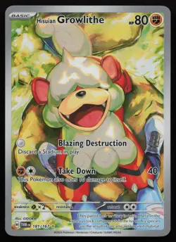 Hisuian Growlithe 181/167 Illustration Rare Twilight Masquerade Pokemon NM - Image 1