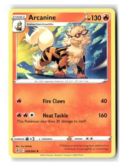 Arcanine 033/264 Rare Fusion Strike Pokemon Near Mint - Image 1