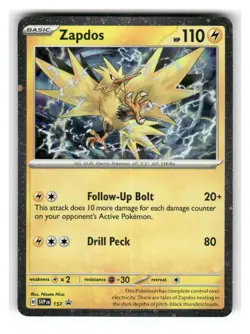 Zapdos 157 Cosmo Holo Promo Scarlet & Violet Promo Pokemon Near Mint - Image 1