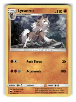 Lycanroc (Cracked Ice Holo) 76/147 Holo Holo Rare Deck Exclusives Pokemon NM - Image 1
