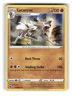 Lycanroc 030/073 Holo Rare Champion's Path Pokemon Holo Near Mint - Image 1