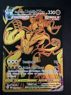 Single Strike Urshifu VMAX TG29/TG30 Brilliant Stars Gold Black Pokemon - Image 1